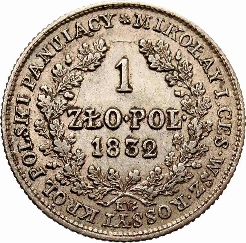 Królestwo Polskie, Mikołaj l. 1 złoty 1832, Warszawa